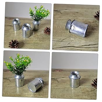Amazon.co.jp: 3個 多肉植物の植木鉢 金属製のミルク缶水差し